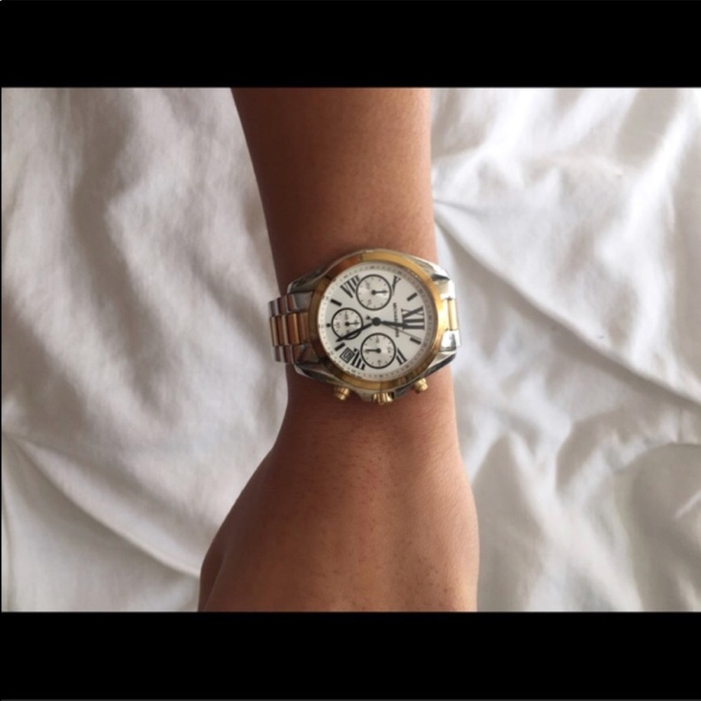 Authentic MK two-tone Bradshaw Chronograph Watch